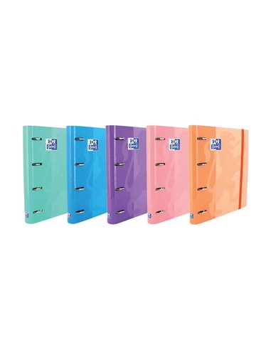 Oxford - Europeanbinder Classeur Classique à 4 Anneaux Format A4+ avec Carrés de Remplacement 5x5mm et 4 Trous - Fermeture Élast