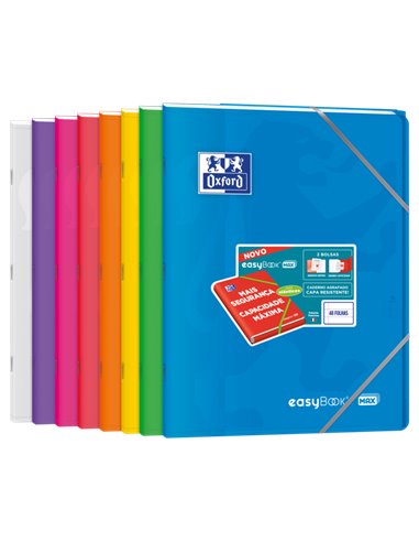 Oxford - Carnet agrafé Easybook Max A4 - Couverture plastique robuste - 1 ligne avec 2 marges - 48 feuilles de papier de haute q