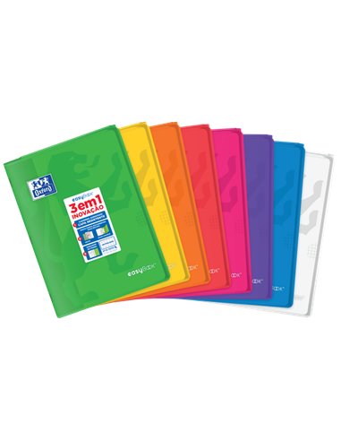 Oxford - Carnet agrafé Easybook A4 - Couverture plastique robuste - Grille 5x5 avec 2 marges - 48 feuilles de papier de haute qu