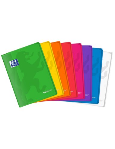 Oxford - Carnet agrafé Easybook A4 - Couverture plastique robuste - 1 ligne avec 2 marges - 48 feuilles de papier de haute quali