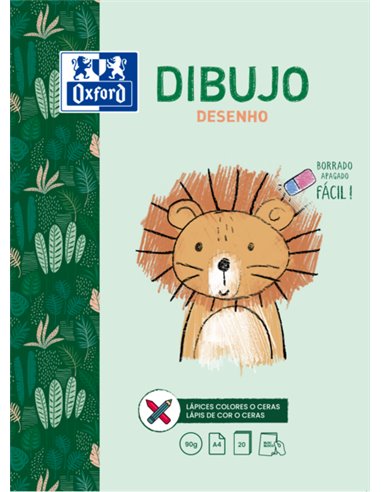 Oxford - Dessin/Loisirs Enfant - Bloc Collé A4 - Couverture Souple/Dos Rigide - 20 Feuilles 90gr