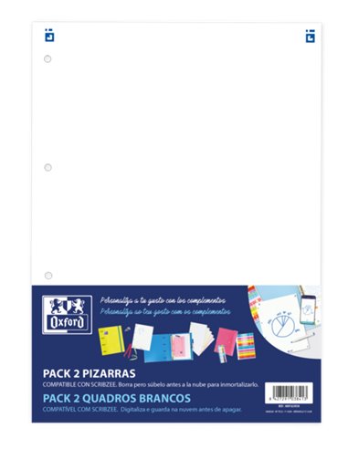 Oxford - W&E Whiteboard Pack 2U Accessoires - Surface d'écriture magnétique - Comprend un marqueur et une gomme - Facile à insta