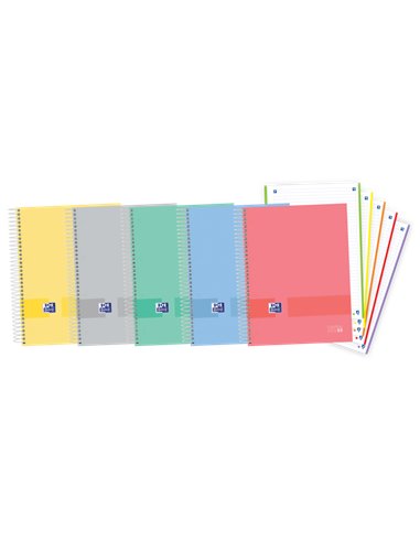 Oxford - & You A4+ Europeanbook - Couverture Extra Rigide Résistante - 5 Couleurs Assorties - 120 Feuilles