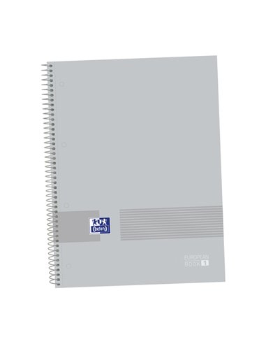 Oxford - & You A4+ Europeanbook - Couverture Extra Rigide - 80 Feuilles - Grille 5x5 - Couleur Gris