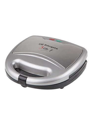 Orbegozo - SW Sandwich Maker 3 en 1 Multifonction - Grill et Gaufrier Plaques Interchangeables - Antiadhésif - Protection Contre