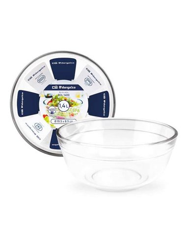 Orbegozo - Série BOL Lot de 3 Bols en Verre Polyvalents et Durables Ultra-résistants pour Cuisiner et Servir Capacité 1,4L Convi