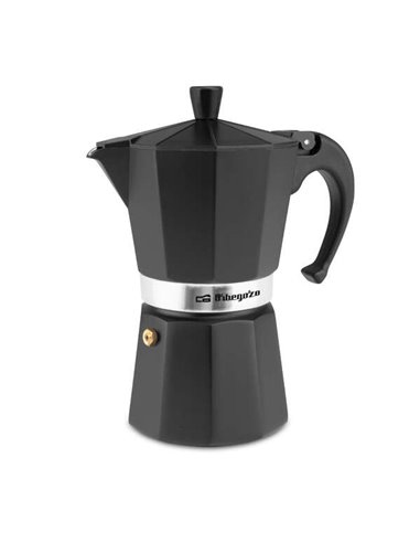 Orbegozo - Cafetière KFN 610 en aluminium noir - Capacité pour six tasses - Utilisable sur cuisinières à gaz, électriques et vit