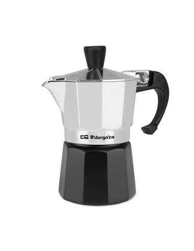 Orbegozo - Cafetière aromatique en aluminium KFM 130 - Capacité pour une tasse - Sûre et facile à manipuler - Compatible avec di