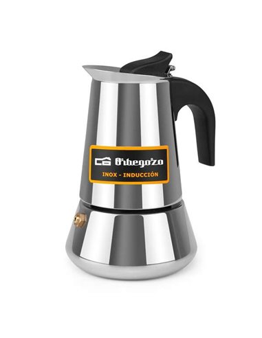 Orbegozo - Cafetière KFI 260 en acier inoxydable Arôme maximum en 2 tasses Polyvalente pour gaz - Vitrocéramique - Électrique et