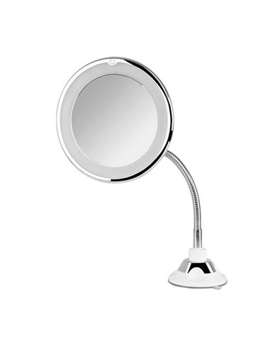 Orbegozo - Miroir cosmétique ESP 1020 avec lumière LED - Grossissement 10X - Bras extensible 29 cm - Orientation 360º - Ventouse