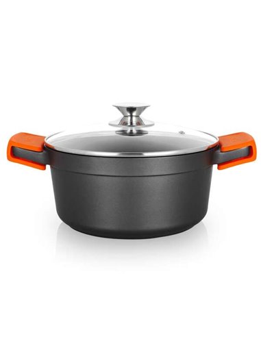 Orbegozo - CDH 3024 - Cocotte de grand-mère indéformable en fonte d'aluminium - 4,5 L - Poignées en silicone - Antiadhésive - Ad