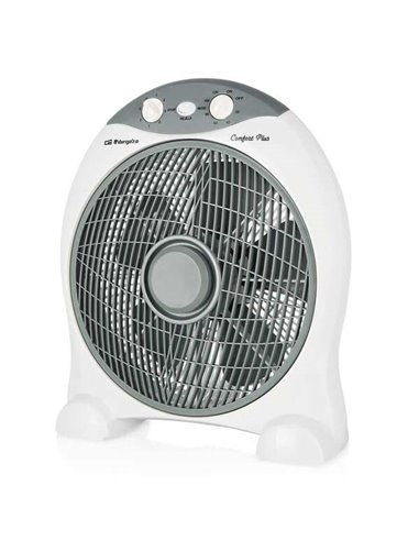 Orbegozo - Ventilateur Portable Rafraîchissant Box Fan BF 1030 - Moteur Puissant 45W - Minuterie 2h - Silencieux et Compact