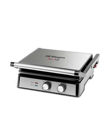 Orbegozo - Grill Multifonction 4580 - Cuisinière sans huile d'une puissance de 2000 W - Grande surface de cuisson pliable - Anti