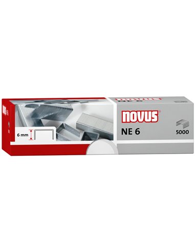 Novus - NE 6 Boite de 5000 Agrafes NE 6 galvanisées pour agrafeuses électriques