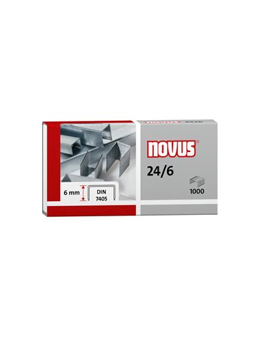 Novus - 24/6 Din Boite de 1000 Agrafes 24/6 Galvanisées