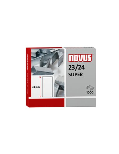 Novus - 23/24 Super Boite de 1000 Agrafes 23/24 galvanisées pour agrafeuses épaisses