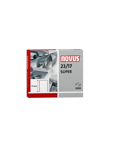 Novus - 23/17 Super boîte de 1000 agrafes 23/17 galvanisées pour agrafeuses épaisses