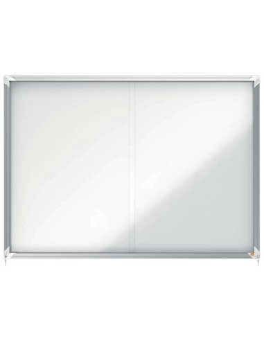 Nobo - Vitrine intérieure pour 18 feuilles A4 avec surface magnétique et porte coulissante - 997x1412x54mm - Surface blanche mét