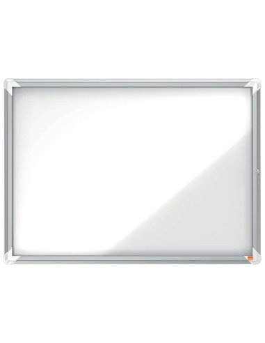 Nobo - Vitrine d'Extérieur 8 Feuilles A4 Surface Magnétique Blanche - 692x972x45mm - Serrure de Porte de Sécurité Cadre en Alumi