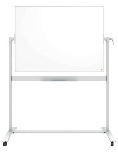 Nobo - Tableau blanc mobile classique en émail - 1200 × 900 mm - Design pointeur - Couleur blanche