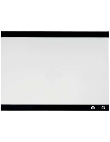 Nobo - Petit Tableau Blanc Magnétique avec Clip pour Notes 430x580mm - Design Sans Cadre - Fonctions Crochets - Couleur Blanc