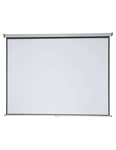 Nobo - Écran de Projection Mural 2400x1813mm Blanc Mat 4:3 - Montage Mural ou Plafond - Boîtier de Protection - Haute Qualité de