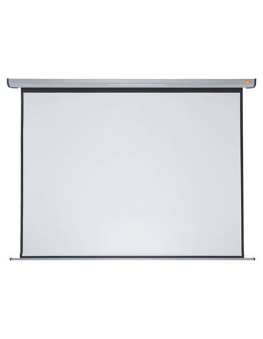 Nobo - Écran de projection électrique pour mur 2400 × 1800 mm - Montage mural - Télécommande - Surface Blanc Mat - Couleur Blanc