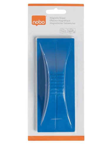 Nobo - Gomme Magnétique pour Tableau Blanc - Aimant Intégré - Couleur Bleu