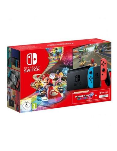 Nintendo - Switch Bleu Néon/Rouge + Super Mario Kart 8 Digital + Abonnement 3 mois Nintendo - Switch