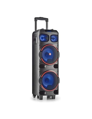 NGS - Enceinte Bluetooth sans fil Wild Dub 1 300W TWS - Double caisson de basses 8" - Autonomie jusqu'à 12h - USB, MicroSD et Au