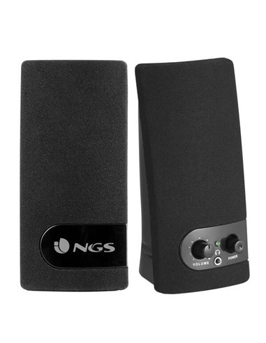 NGS - SoundBass 150 Enceintes 2.0 USB 4W - Entrée Jack 3,5 mm - Commandes des enceintes - Couleur Noir