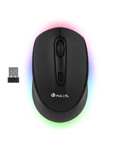 NGS - Souris Bluetooth USB Sans Fil Smog-RB 2400dpi - Éclairage LED RGB - 3 Boutons - Utilisation Ambidextre