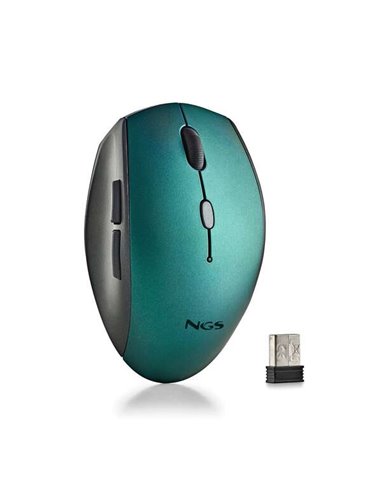 NGS - Souris ergonomique sans fil pour ordinateurs portables et ordinateurs - 5 boutons et molette de défilement - Touches silen