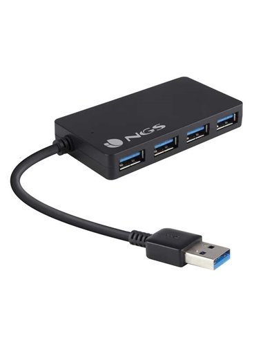 NGS - Hub 4 Ports USB 3.0 - Vitesse jusqu'à 4,80 Go/s - Couleur Noir