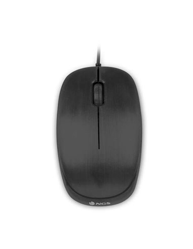 NGS - Souris USB Flame 1000dpi - 3 Boutons - Utilisation Ambidextre - Couleur Noir