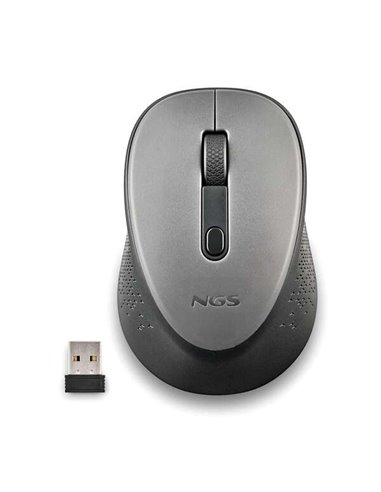 NGS - Souris USB sans fil Dew Grey 1600dpi - 3 boutons - Utilisation droitier - Couleur Gris