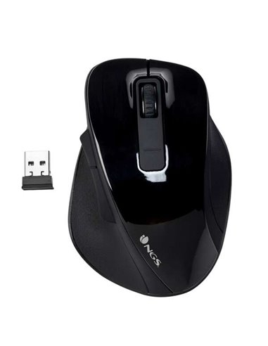 NGS - Souris USB sans fil Bow 1600dpi - 4 boutons - Utilisation droitier - Couleur Noir