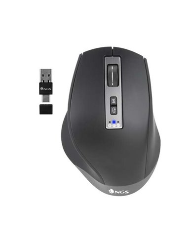 NGS - Souris USB Bluetooth multi-appareils sans fil Blur-RB 3200 dpi - 5 boutons - Utilisation droitier - Batterie rechargeable