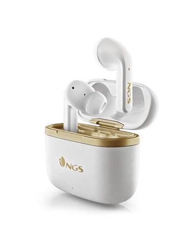 NGS - Écouteurs intra-auriculaires Bluetooth 5.1 TWS Artica Trophy White - Suppression du bruit - Mains libres - Autonomie de la