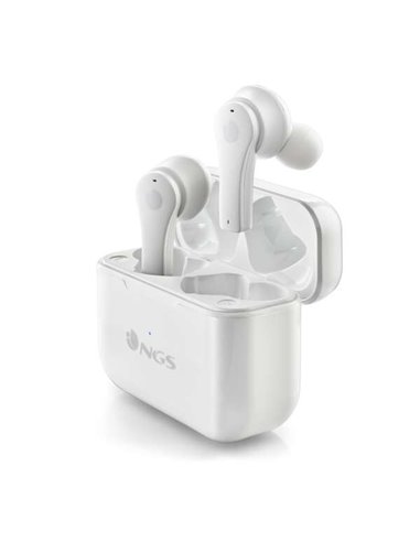 NGS - Écouteurs intra-auriculaires Bluetooth 5.1 TWS Artica Bloom White - Mains libres - Assistant vocal - Autonomie jusqu'à 7 h