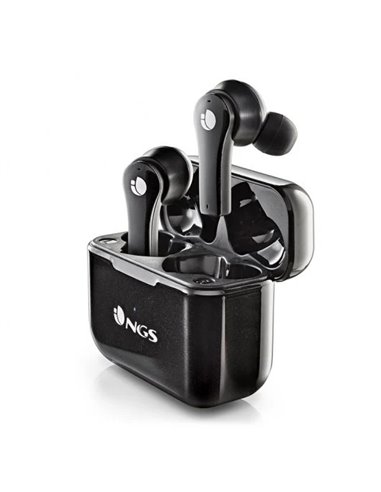 NGS - Écouteurs intra-auriculaires Bluetooth 5.1 TWS Artica Bloom Black - Mains libres - Assistant vocal - Autonomie jusqu'à 7 h