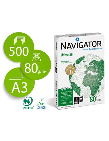 Papier Navigator A3 80gr 297x420mm (500 Feuilles) Blanc