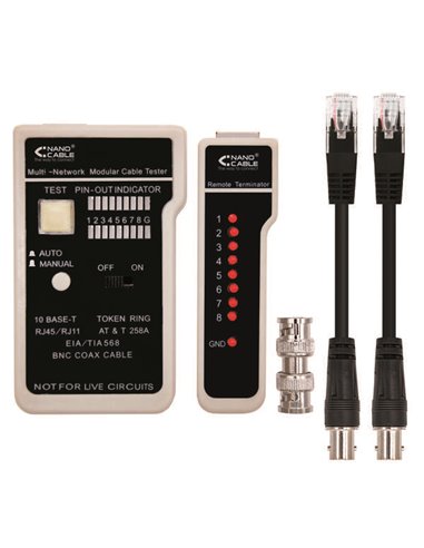 Nanocable - Testeur pour RJ11/RJ12/RJ45, Câble Coaxial