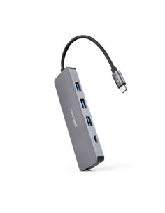 Nanocable - Hub USB-C/M A 3xUSB3.0/H + 1xUSB-C/H - 10cm - Couleur Aluminium