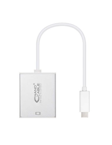 Nanocâble - Convertisseur USB-C vers VGA. USB-C/M - VGA/H - Aluminium - 10 cm - Couleur Gris