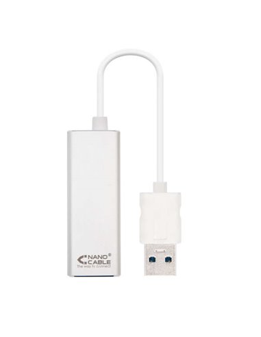 Nanocable - Convertisseur USB 3.0 vers Gigabit Ethernet 10/100/1000 Mbps - 15 cm - Couleur Aluminium