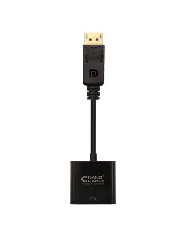 Nanocable - Convertisseur Displayport vers SVGA - Displayport /M-SVGA/H - 15 cm - Couleur Noir