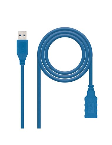 Nanocable - Câble USB-A 3.0 Mâle vers USB-A Femelle 2m - Couleur Bleu