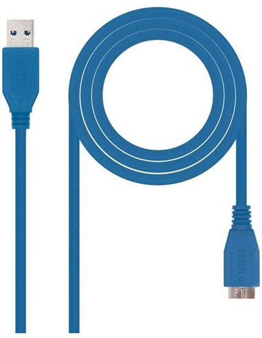 Nanocable - Câble USB-A 3.0 Mâle vers Micro-USB 3.0 Mâle 1m - Bleu