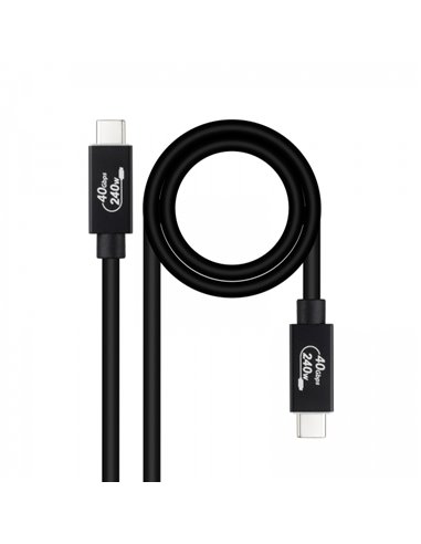 Nanocable - Câble USB 4 Gen 3x2 40Gbps 5A/240W - USB-C/M-USB-C/M - 1m - Noir